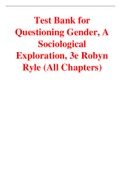 Questioning Gender, A Sociological Exploration 3rd Edition By Robyn Ryle (Test Bank)