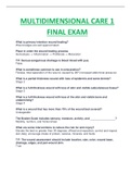 MULTIDIMENTIONAL CARE 1 FINAL EXAM QUESTIONS AND ANSWERS RATED A