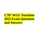 C787 WGU Nutrition 2023 Exam Questions and Answers