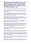 TExES Special Education EC-12 (161) Notes to prepare you for the TExES Special Education EC-12 Exam, #161 for Texas teachers. set 4.