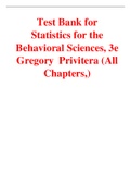 Statistics for the Behavioral Sciences 3rd Edition By Gregory  Privitera (Test Bank)