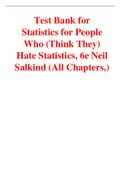 Statistics for People Who (Think They) Hate Statistics 6th Edition By Neil  Salkind (Test Bank)