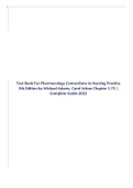 Test Bank Pharmacology Connections to Nursing Practice 4th & 5th Edition by Michael Adams, Carol Urban |In Bundle|