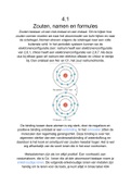 Scheikunde samenvatting - Hoofdstuk 4 ´Zouten en zoutoplossingen`-Chemie Overal 4 vwo