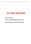 ATI TEAS 7 Test Bank Latest Version 2023 (300+ Q &A)/ ATI TEAS 7 Question Bank |100% Correct Q & A|