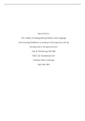 Article Review 1: ‘The Validity of Distinguishing Children with Language  and Learning Disabilities According to Discrepancies with IQ:  Introduction to the Special Series’