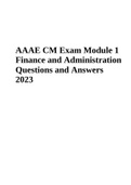 AAAE CM Exam Module 1 Finance and Administration Questions and Answers 2023