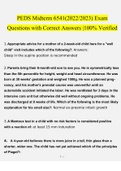 PEDS Midterm 6541(2022/2023) Exam  Questions with Correct Answers |100% Verified