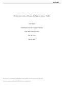 POLI-330N Week 6 Assignment: Part I: How the Courts Address or Respect Our Rights as Citizens – Outline: Roe vs Wade Course POLI 330N Institution Chamberlain College Of Nursing The US has come a long way in amending and protecting civil rights and civil l