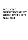 WGU C787 NUTRITION STUDY GUIDE UNIT 2 2023 Notes 2023