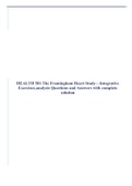 HEALTH 501 The Framingham Heart Study—Integrative Exercises;analysis Questions and Answers with complete solution