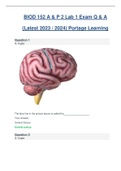 BIOD 152 / BIOD152 (Latest 2023 / 2024) A & P 2 Lab 1 Exam Portage Learning