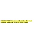 POLI-330N WEEK 6 Assignment: Part 1: How The Courts Address or Respect Our Rights as Citizens- Outline & POLI 330N Week 6 Assignment: Part 1: How the Courts Address or Respect Our Rights as Citizens – Outline: Roe vs Wade.