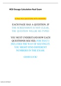 HESI Dosage Calculation Real Exam 2023 QUESTION & ANSWERS LATEST UPDATE