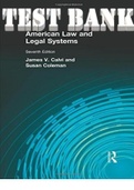 American Law and Legal Systems 7th Edition by James V. Calvi and Susan Coleman. ISBN-13 978-0205028184. All Chapter 1-14. TEST BANK.