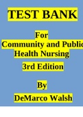 Community and Public Health Nursing 3rd Edition DeMarco Walsh Test Bank