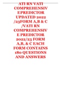 VATI RN COMPREHENSIVE PREDICTOR 2022/23 FORM A,B, & C EACH FORM CONTAINS 180 QUESTIONS AND ANSWERS