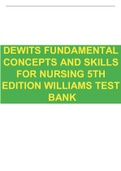 DEWITS FUNDAMENTAL CONCEPTS AND SKILLS FOR NURSING 5TH EDITION WILLIAMS TEST BANK