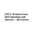 TNCC Written Exam 2023 Questions and Answers – All Correct.