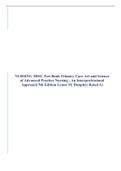 NURSING MISC Test Bank Primary Care Art and Science of Advanced Practice Nursing - An Interprofessional Approach 5th Edition Lynne M. Dunphy( Rated A)