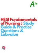 HESI Fundamentals of Nursing : Study Guide & Practice Questions & Labvalue