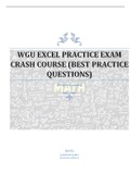 WGU EXCEL PRACTICE EXAM CRASH COURSE (BEST PRACTICE QUESTIONS)/  WGU EXCEL CRASH Course with Detailed Explanations and Illustrations/  WGU EXCEL CRASH Course with Detailed Explanations and Illustrations