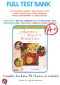 Test Bank For Maternity and Women's Health Care 11th Edition By Deitra Lowdermilk 9780323169189 Chapter 1-37 Complete Guide .