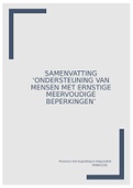 Personen met beperkingen: diagnostiek samenvatting boek 'ondersteuning van mensen met ernstige meervoudige beperkingen' 