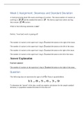 MATH 399 Week 1 Assignment; Skewness and Standard Deviation