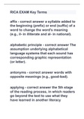 RICA EXAM Key Terms with correct definitions