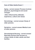 Care of Older Adults Exam 1 with 100% correct answers