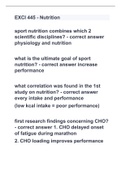 EXCI 445 - Nutrition with complete solutions already graded A