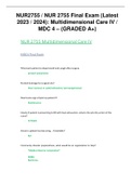 NUR2755 / NUR 2755 Final Exam (Latest 2023 / 2024): Multidimensional Care IV / MDC 4 – (GRADED A+)