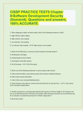 CISSP PRACTICE TESTS Chapter 8▪Software Development Security (Domain8). Questions and answers, 100% ACCURATE.