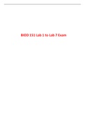 BIOD 151 Lab 1, 2, 3, 4, 5, 6, 7 Exam (Latest-2023)/ BIOD 151 A & P 1 Lab 1, 2, 3, 4, 5, 6, 7 Exam: Essential Human Anatomy & Physiology I: Portage Learning |100% Correct Q & A|