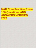 NAB Core Practice Exam 150 Questions AND ANSWERS VERIFIED 2023