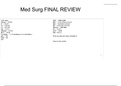 NURS 318 Med Surg Final Review- College of Mount Saint Vincent