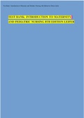 TEST BANK FOR INTRODUCTION TO MATERNITY AND PEDIATRIC NURSING, 8TH EDITION BY GLORIA LEIFER CHAPTER 1-34 COMPLETE GUIDE A+