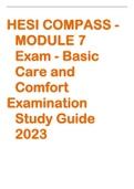 HESI COMPASS - MODULE 7 Exam - Basic Care and Comfort Examination Study Guide 2022