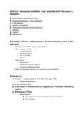 Delirium, Dementia, & Parkinson's notes for Medsurg 