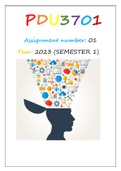 PDU3701 ASSIGNMENT 1 MCQ 2023