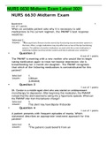 NURS 6630 Midterm Exam Latest 2021 NEWLY UPDATED DOWNLOAD TO SCORE A+ Question1	1 out of 1 points When an unstable patient asks why it is necessary to add medications to his current regimen, the PMHNP’s best response would be:  Selected C.   Answer:   “Ma