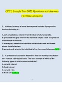 Counselor Preparation Comprehensive Examination | CPCE  STUDY BUNDLE PACK SOLUTION (Questions and Answers )2023 (Verified Answers)