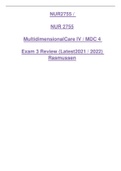 NUR2755 / NUR 2755 Multidimensional Care IV / MDC 4 Exam 3 Review (Latest 2021 / 2022) Rasmussen