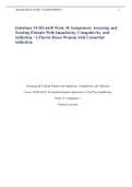 (Solution) NURS 6630 Week 10 Assignment: Assessing and Treating Patients With Impulsivity, Compulsivity, and Addiction / A Puerto Rican Woman with Comorbid Addiction.