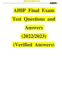 AHIP Final Exam Test Questions and Answers (2022/2023) (Verified Answers) Course AHIP Institution 123 University AHIP Final Exam Test Questions and Answers (2022/2023) (Verified Answers) Mr. Davis is 52 years old and has recently been diagnosed with end-s