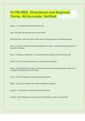 PLTW HBS: Directional and Regional Terms, All Accurate, Verified.