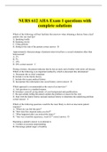 NURS 612 AHA Exam 1 questions with complete solutions