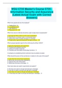 WGU C725 Master's Course C725 - Information Security and Assurance (Latest Actual Exam with Correct  Answers) Which two passwords are the weakest? A. Pa$$w0Rd%^78 B. Love@$MySon80 C. C@1Il@VEm1 D. Password1234 - BD 