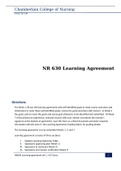 NR 630 Learning Agreement Week 1, 4, and 7